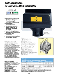 Thumbnail of document Data Sheet - LVP-51-R Non-Intrusive RF Capacitance Sensors Selectable NO or NC